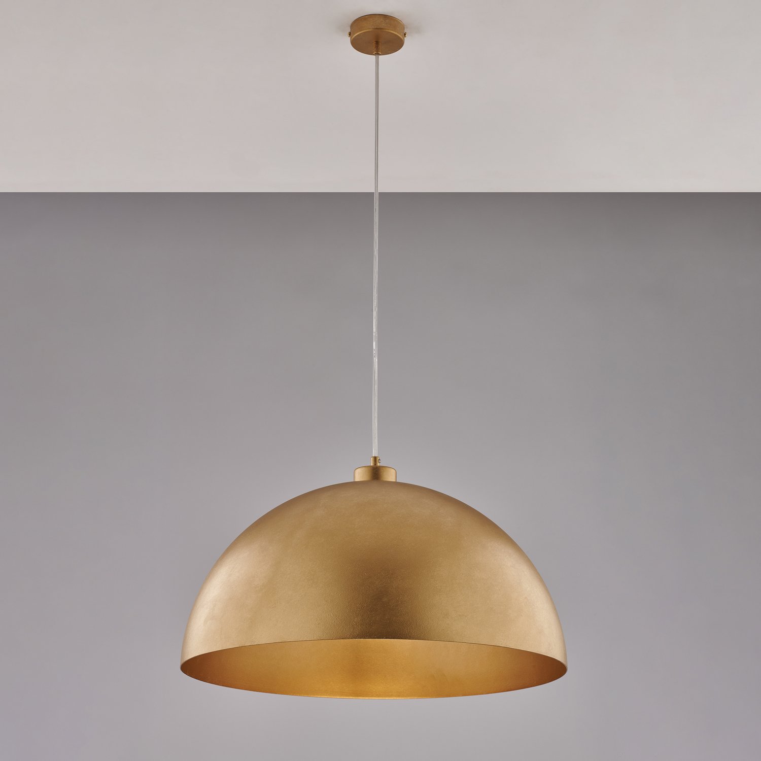 Suspensión Industrial 1 Luz Marcus Hierro Lacado Dorado Diam 50