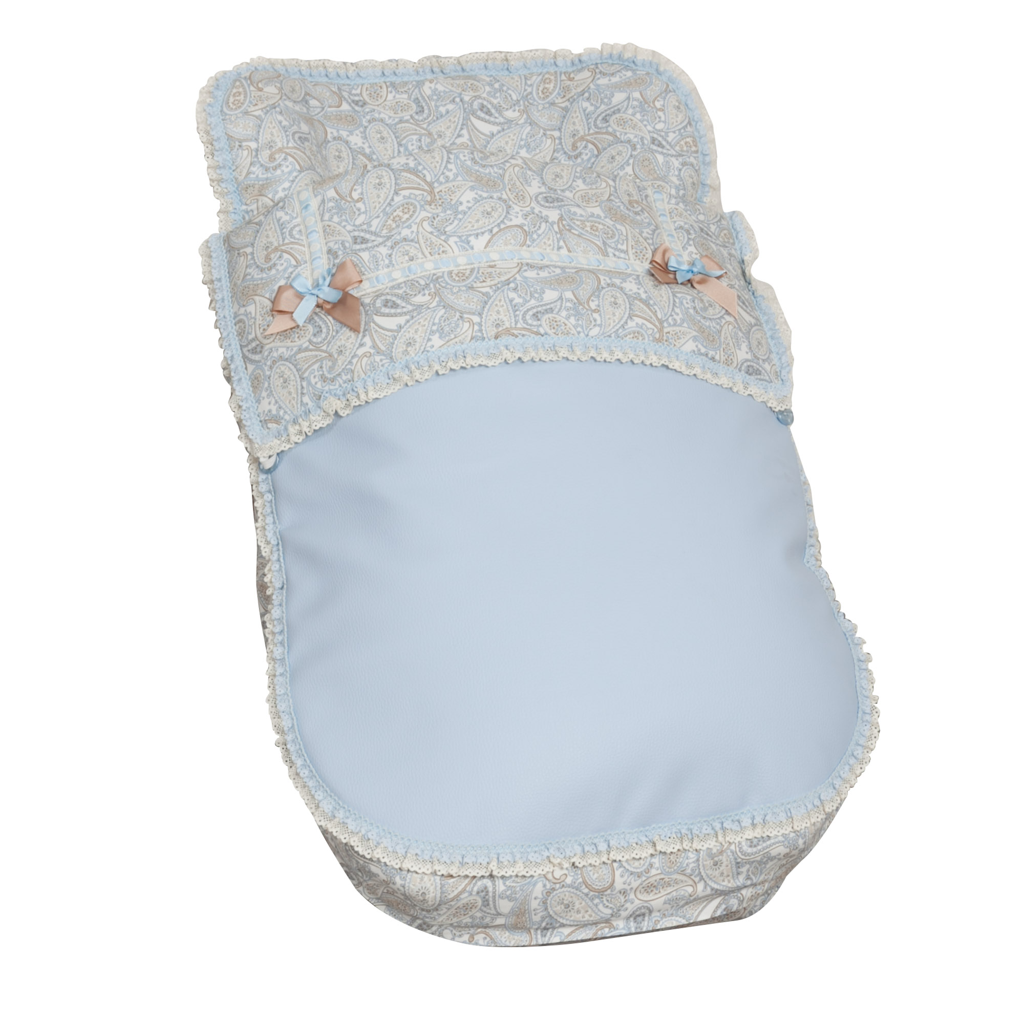 Babyline - Saco de Silla Caramelo Azul - Saco de Paseo para Entretiempo y Verano - Cubrepies del Saco Incluido