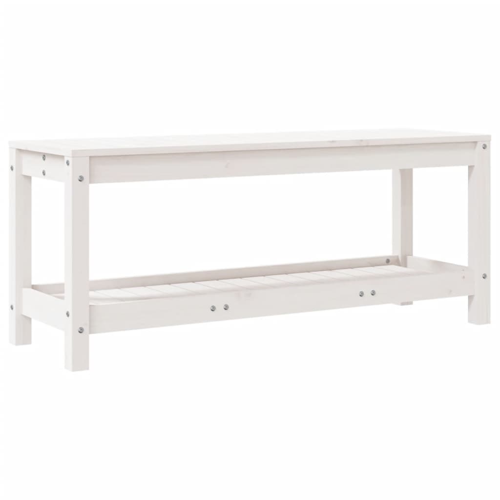 vidaXL Banco de jardín madera maciza de pino blanco 108x35x45 cm