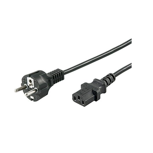 Wentronic CEE 7/7 - C 13 - Cable (CEE7/7 Schuko, C13 Coupler, Macho/Hembra) Negro