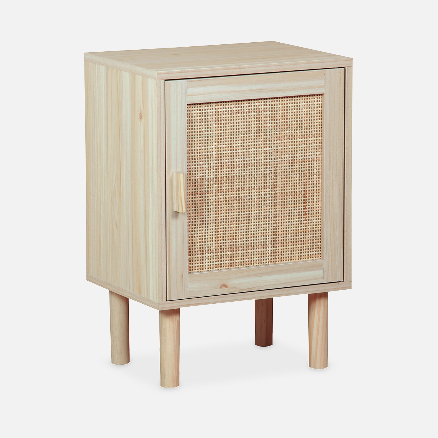 sweeek - Mesita de noche con efecto caña y madera , Camargue , 40x30x58