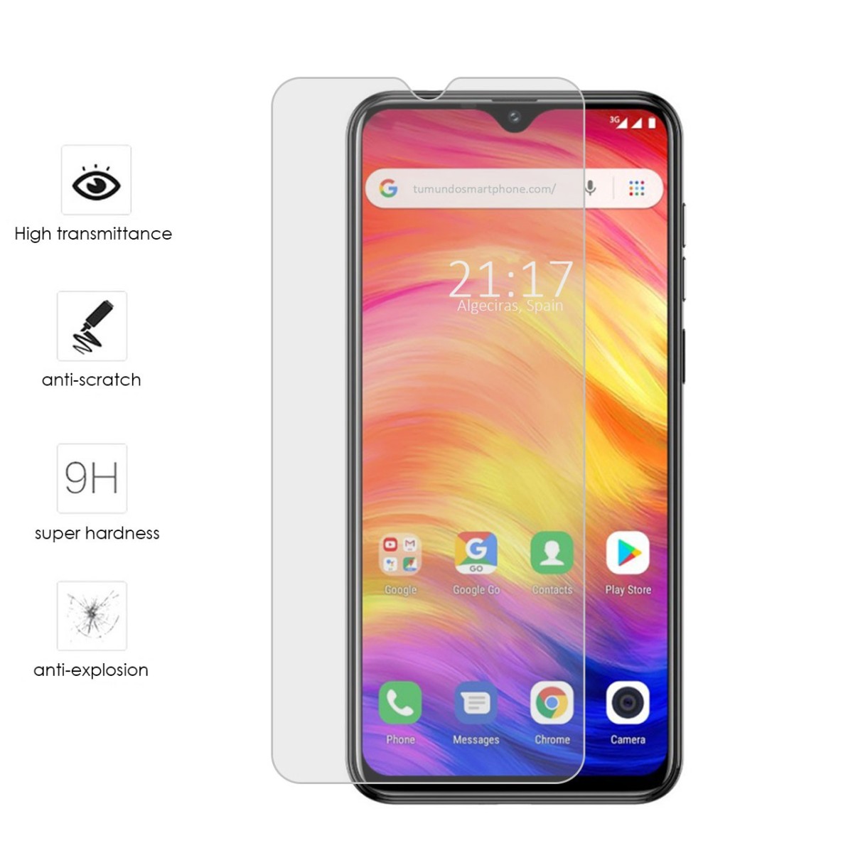 Tumundosmartphone Protector Cristal Templado para Ulefone Note 7 Vidrio