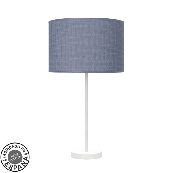 Sobremesa alto moda 1xe27 blanco/azul 63x30x30cm