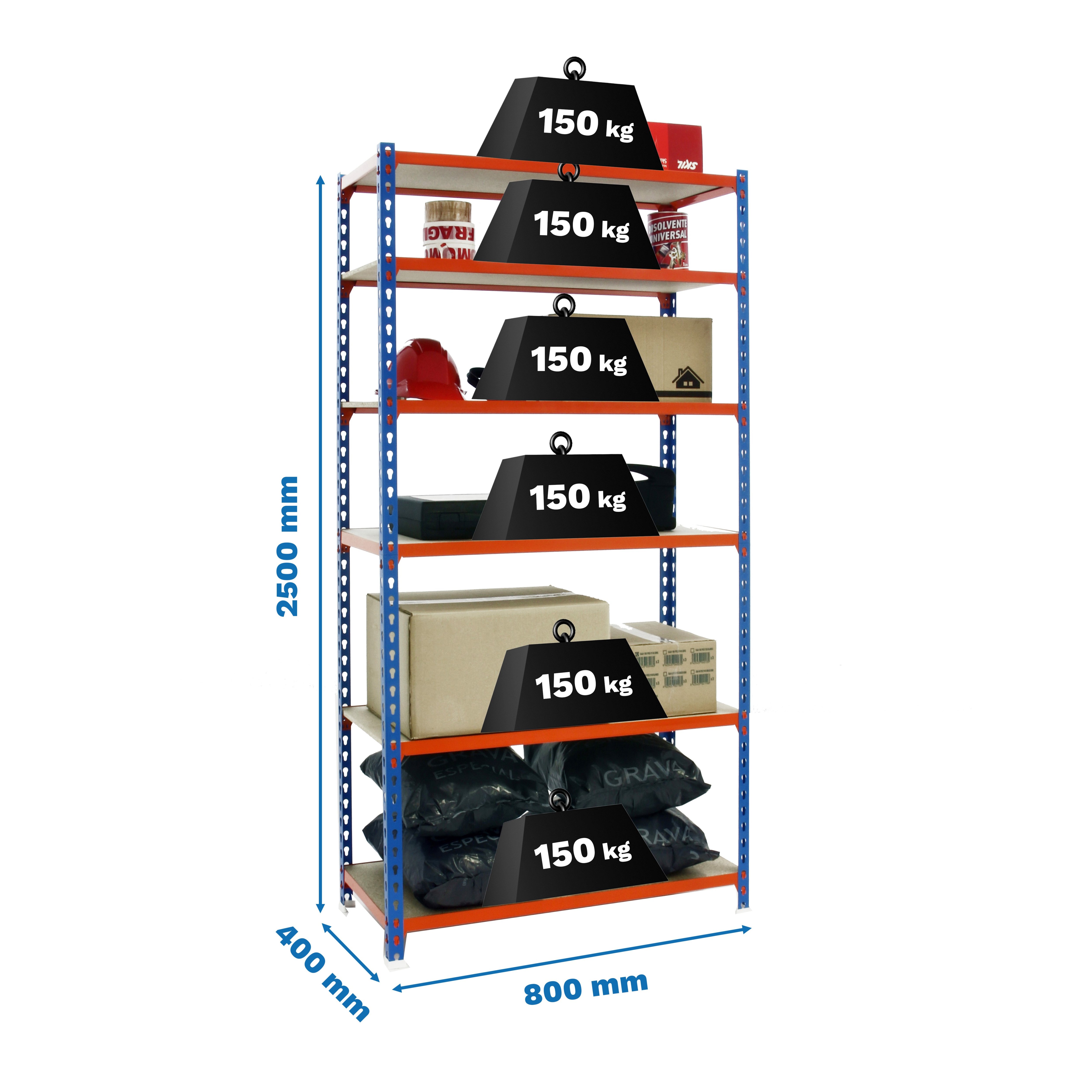 Estantería SIMONRACK SIMONRACK SimonrackMaderclick mini 6/400 azul/naranja/madera