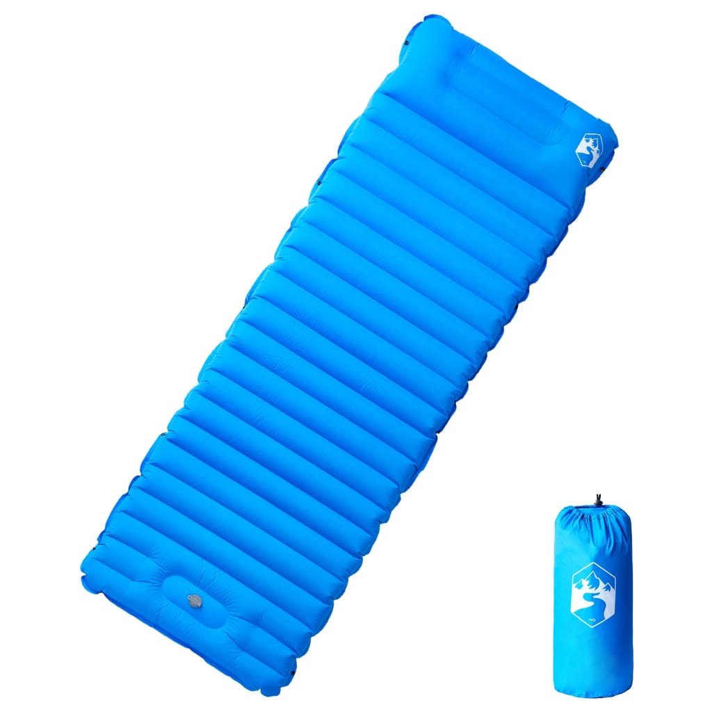 vidaXL Colchón de Camping Autoinflable con Almohada 1 Persona Aire Color Azul marino, Azul, orange y mas