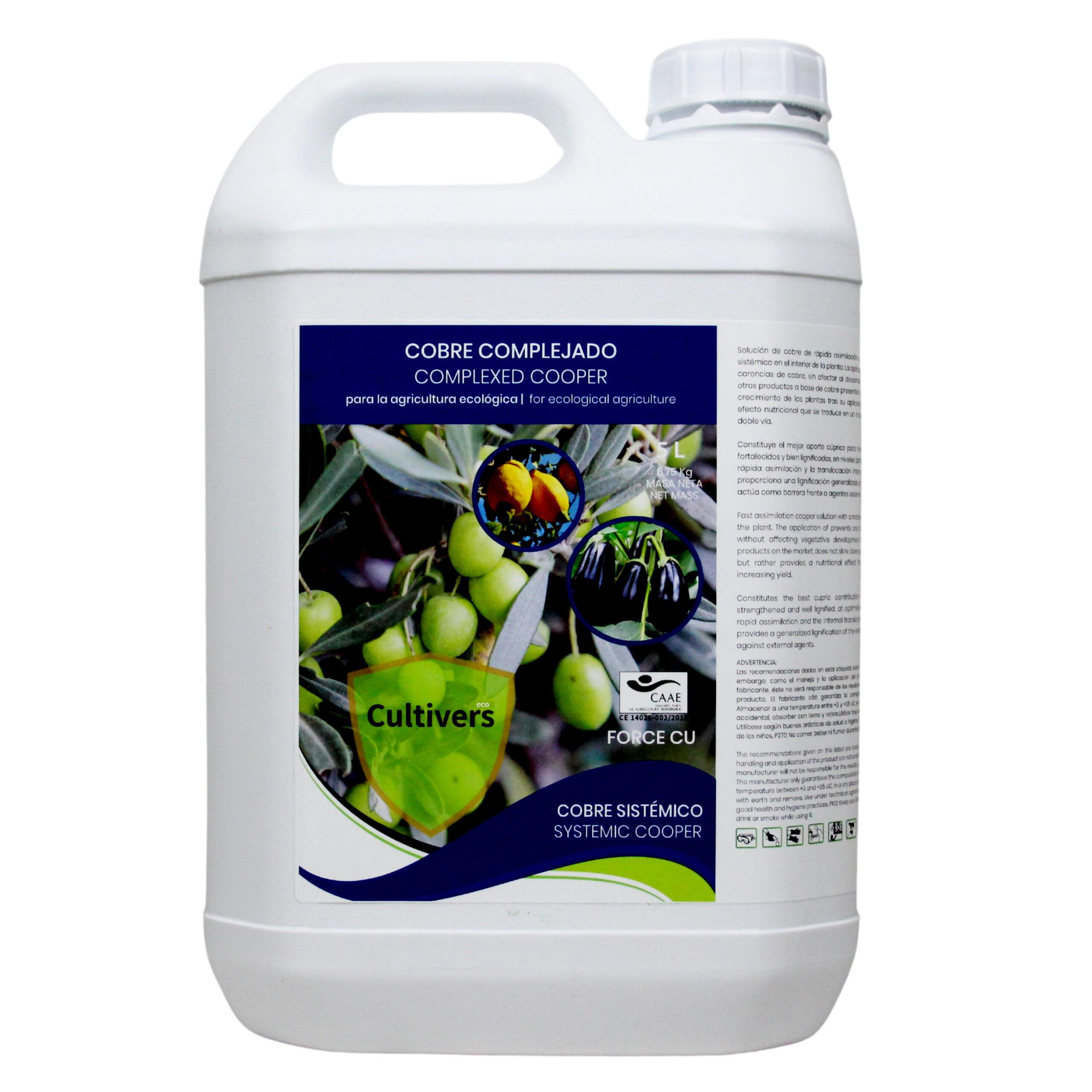 CULTIVERS Cobre Complejado Heptagluconato Ecológico 5 L