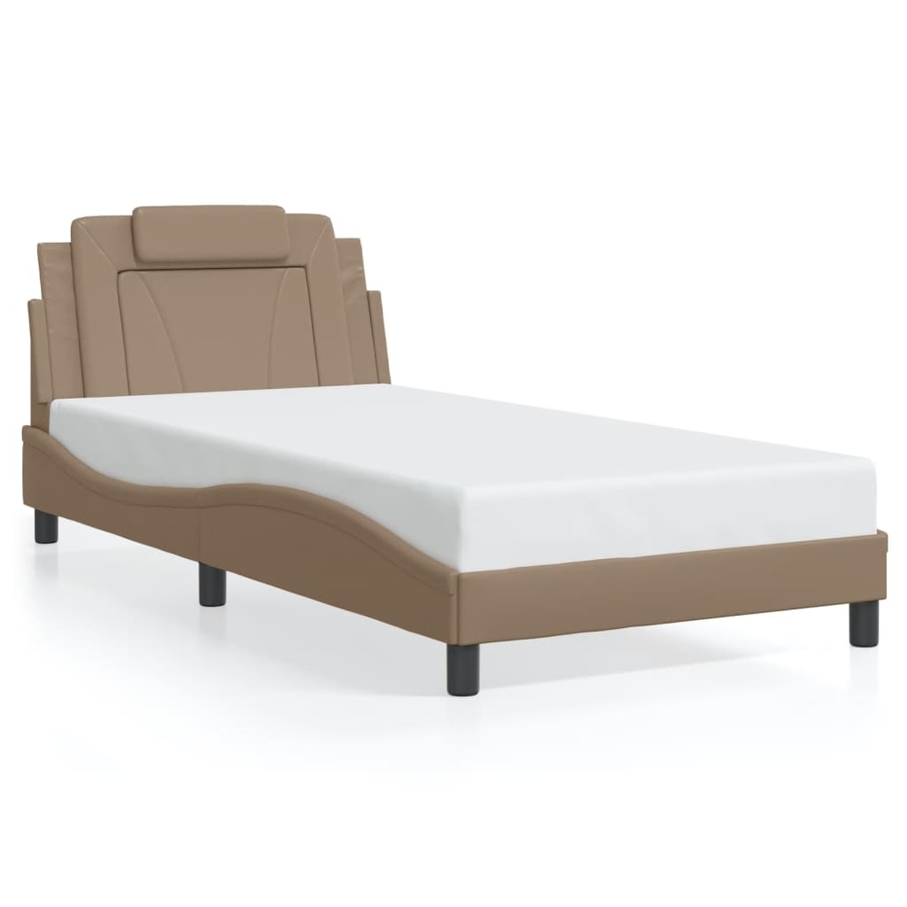 vidaXL Estructura de cama Viana con LED sin colchón capuchino 100x200 cm