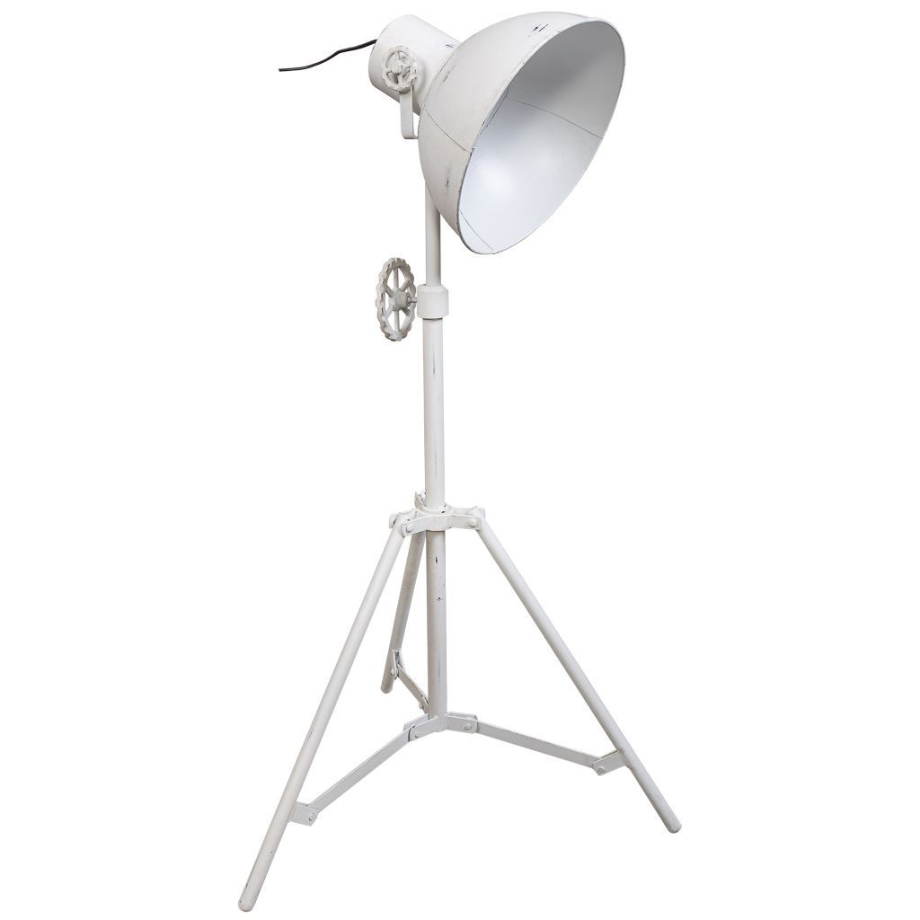 Lampara De Pie De Metal Blanco Medidas: 30x30x105cm