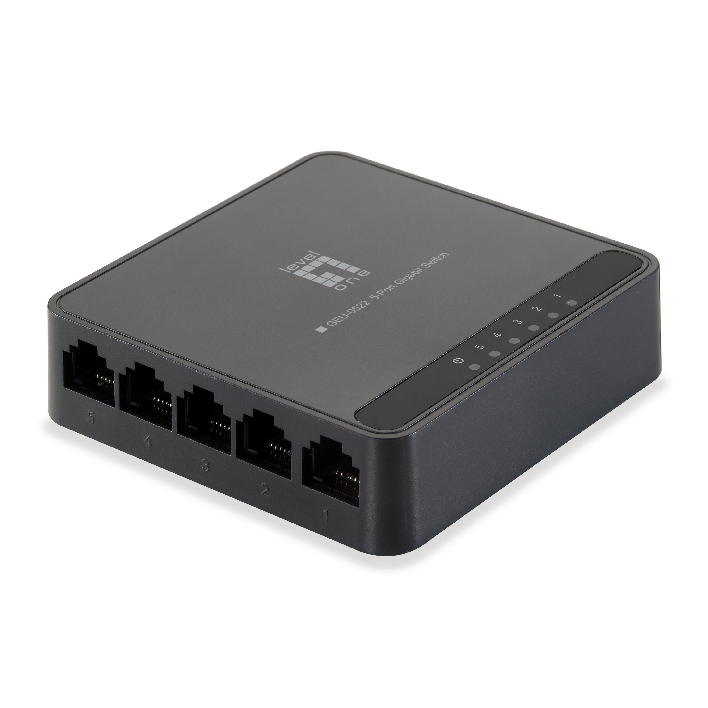 LevelOne GEU-0522 Gigabit Ethernet (10/100/1000) Negro