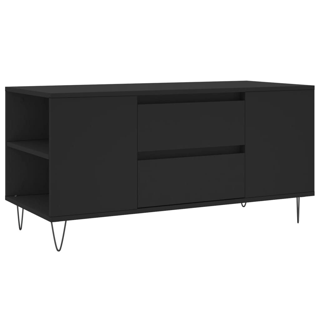 Vidaxl Mesa de Centro de Madera de Ingeniería 102x44,5x50 Cm - Blanco/Negro - Mesita de Salón