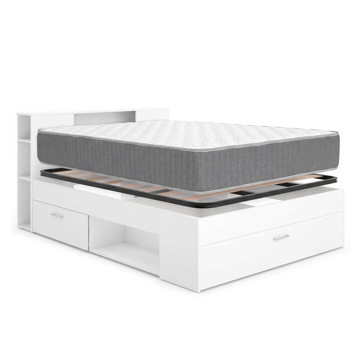 Pack ahorro matrimonio Cama Lanka con Cabecero, Colchón Aurea y Somier 135 x 190 cm