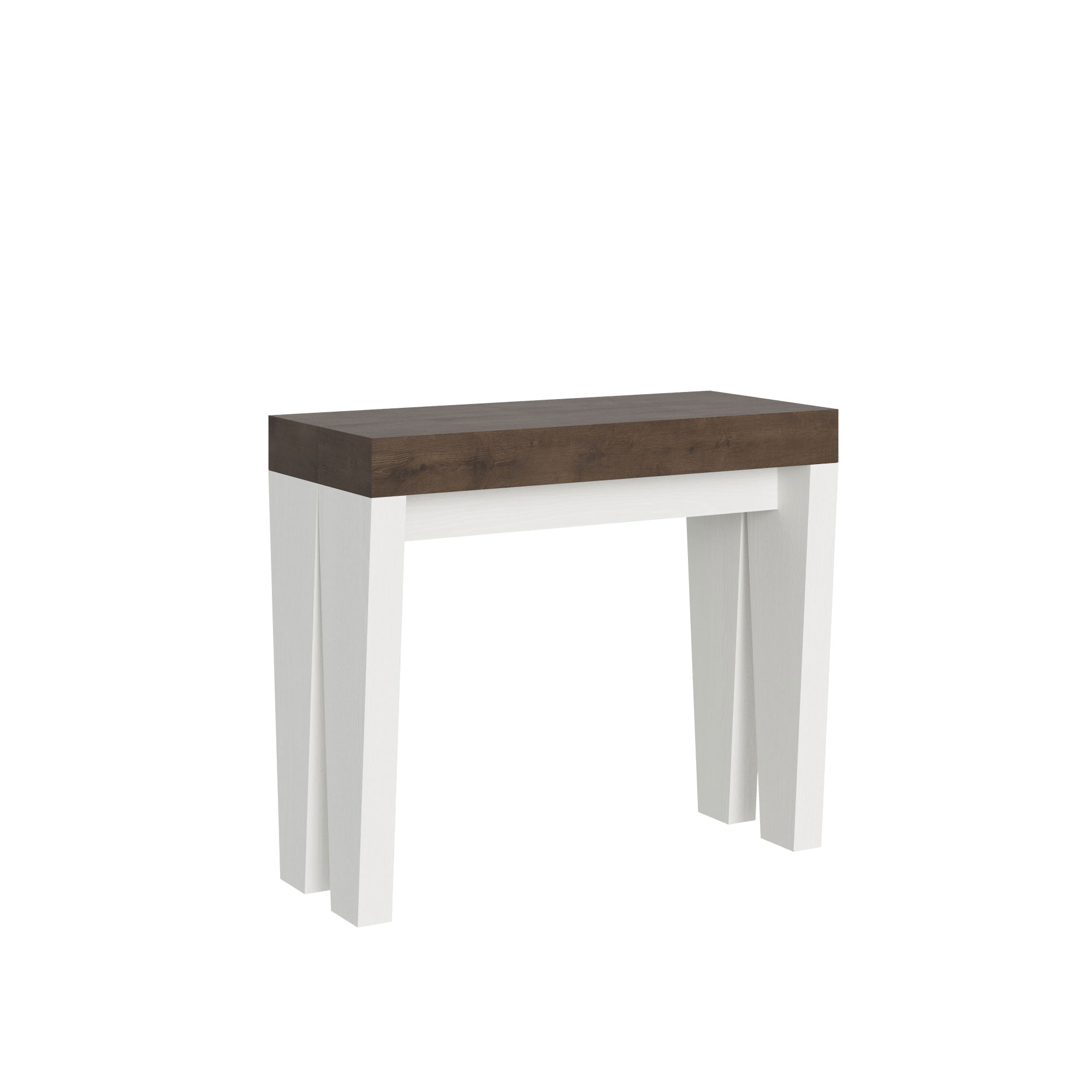Consola extensible 90x40/196 cm Spimbo Mix Small Tapa nogal - Estructura fresno blanco - Itamoby