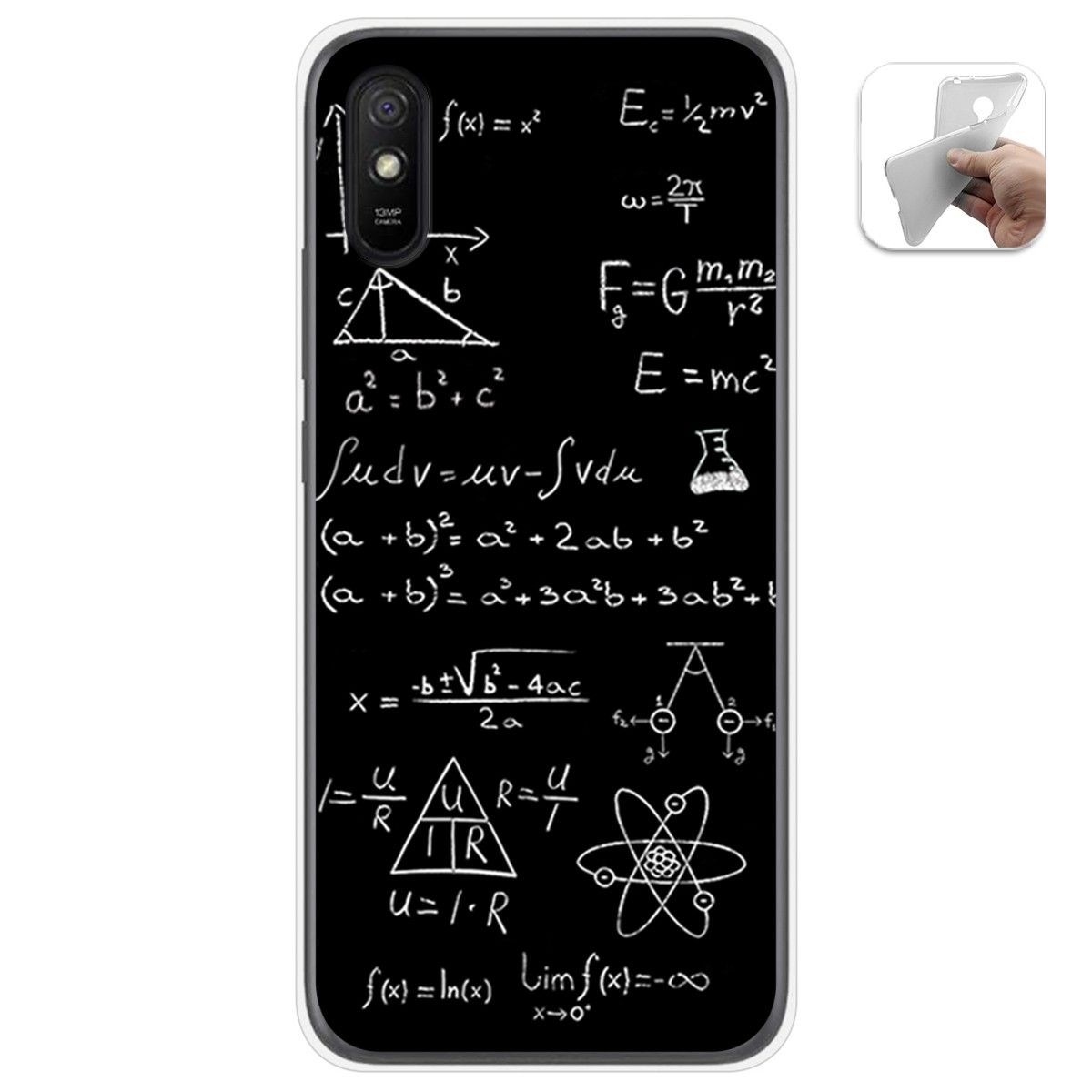 Tumundosmartphone Funda Gel Tpu para Xiaomi Redmi 9A / 9AT diseño Formulas Dibujos