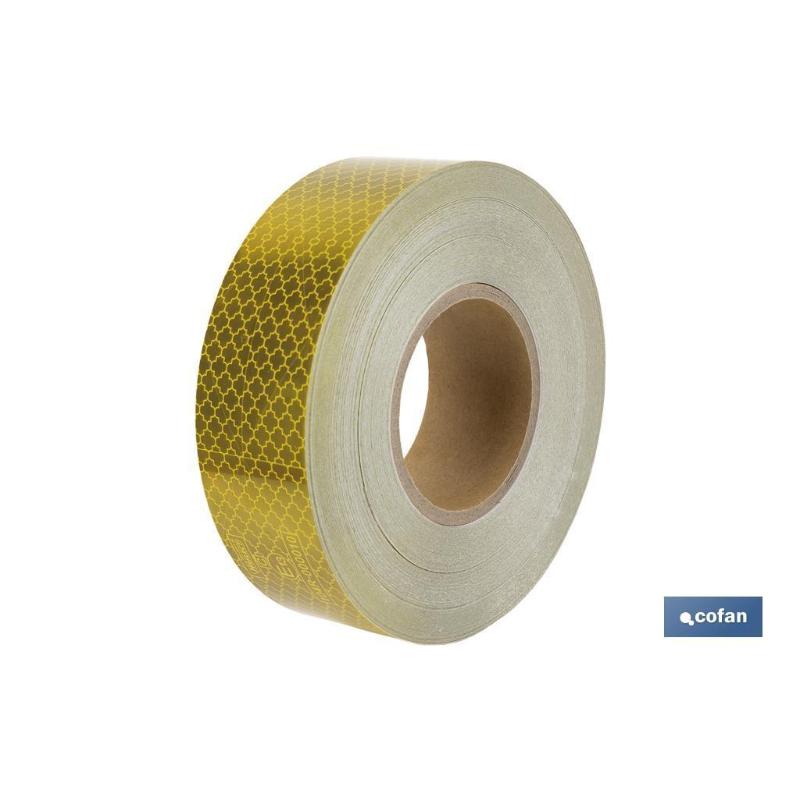 Rollo retroreflectante continuo - 50m amarillo