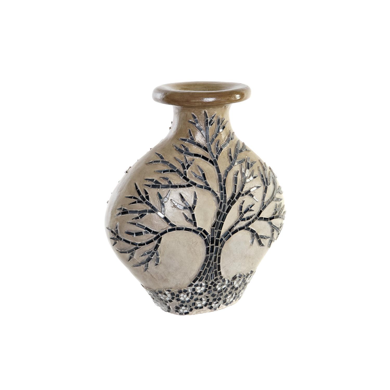 JARRON CRISTAL TERRACOTA 30X15X33,5 ARBOL BEIGE JR199099