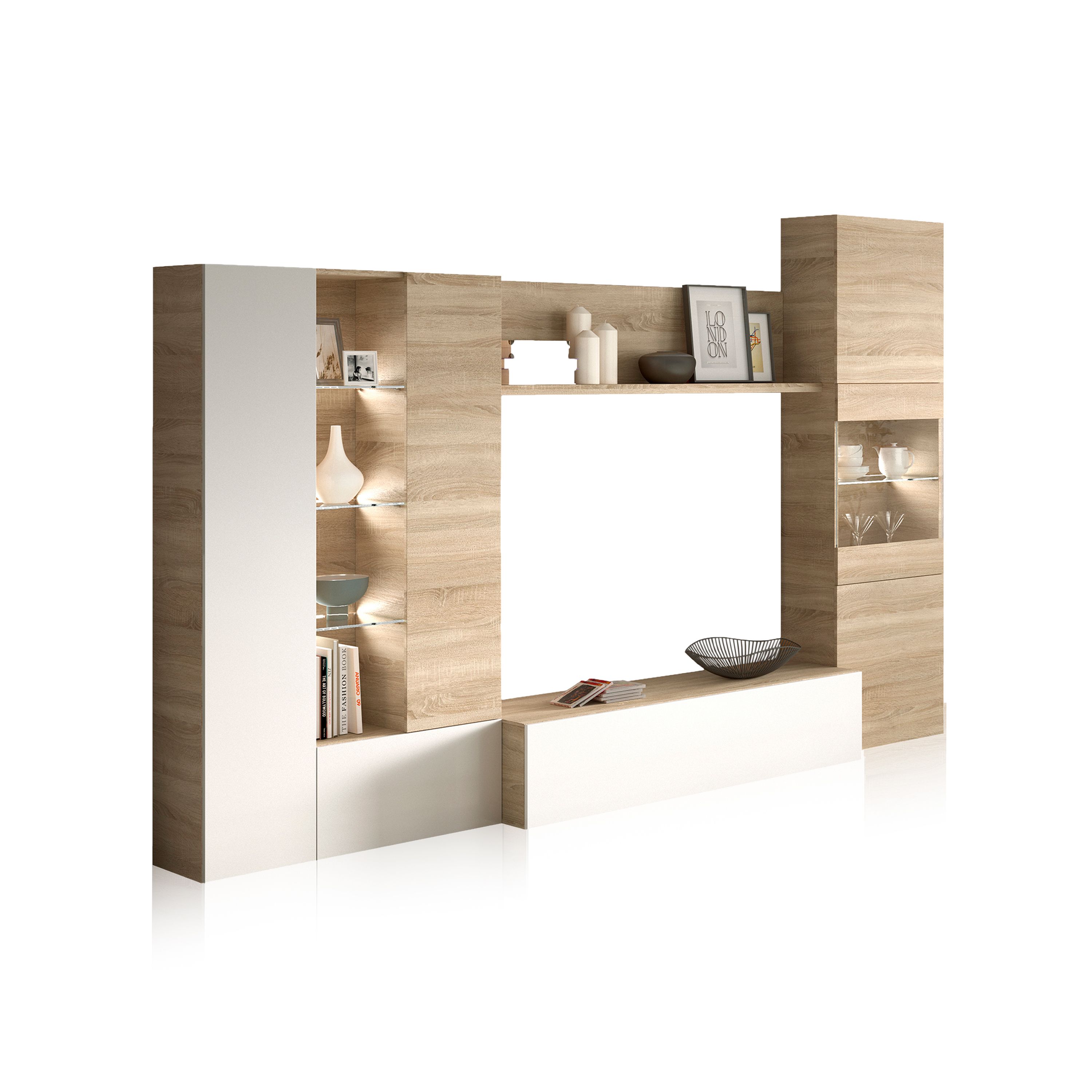 duehome - Salón con gran espacio de almacenamiento 260 cm Vinter Leds