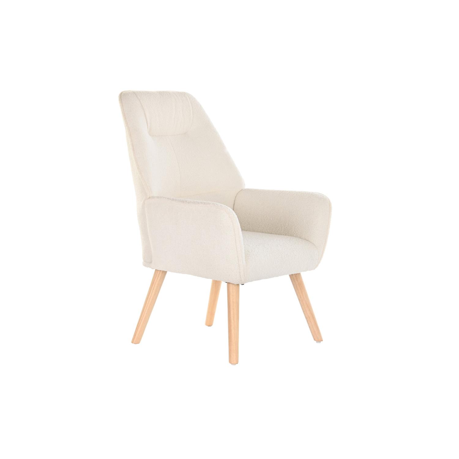 BUTACA POLIESTER MADERA 65X75X96 CREMA FIJALO MB196614