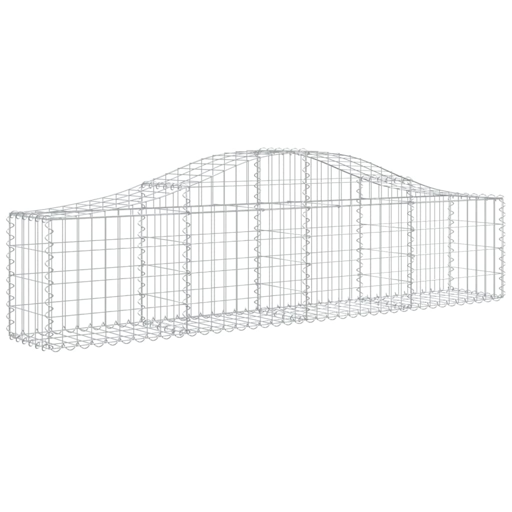 vidaXL Cestas de gaviones 4 uds forma de arco hierro 200x30x40/60 cm
