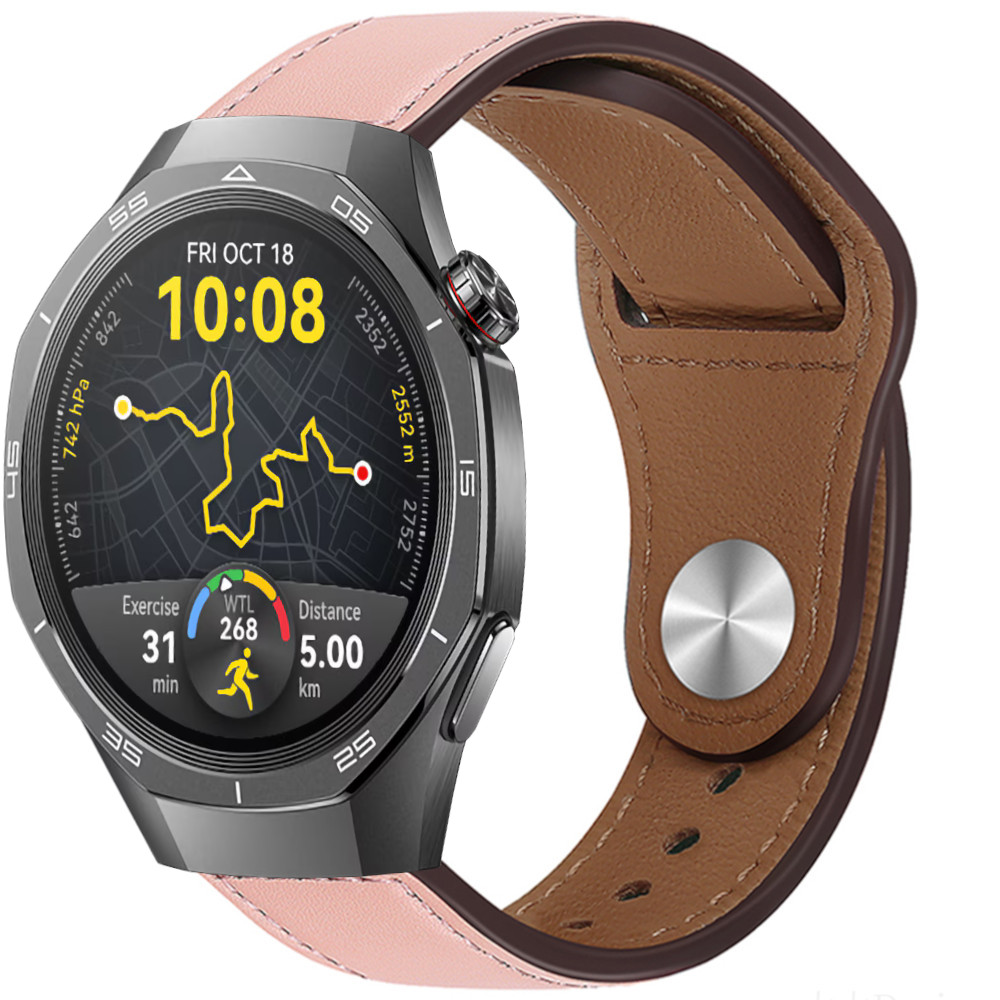 Correa de Piel para Amazfit GTR 4 / Bip 5 / Garmin Vivoactive 4 / Hua Watch GT 5 - 46mm / GT 5 - 46mm / GT 4 - 46mm, Modelo Cuero Bucle Ancho 22mm