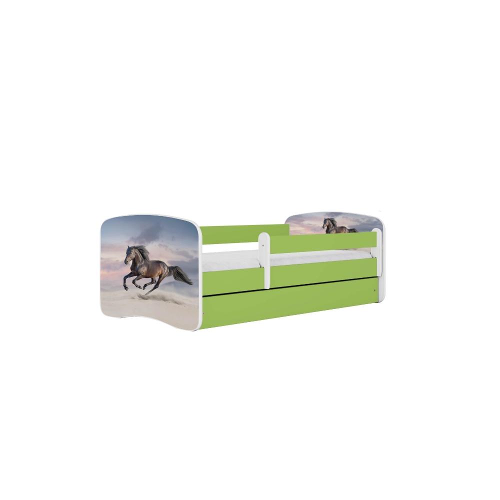 Cama 140 x 70 cm Kocot Kids com gaveta Babydreams Galloping Horse Green