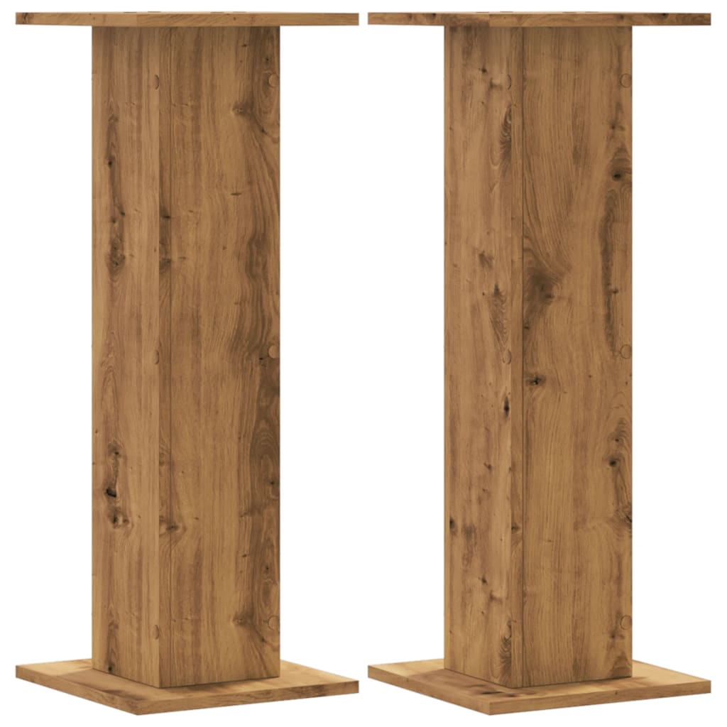 vidaXL Soportes altavoces 2 uds madera 30x30x80 cm Color Gris hormigón,  Gris sonoma,  Blanco y mas