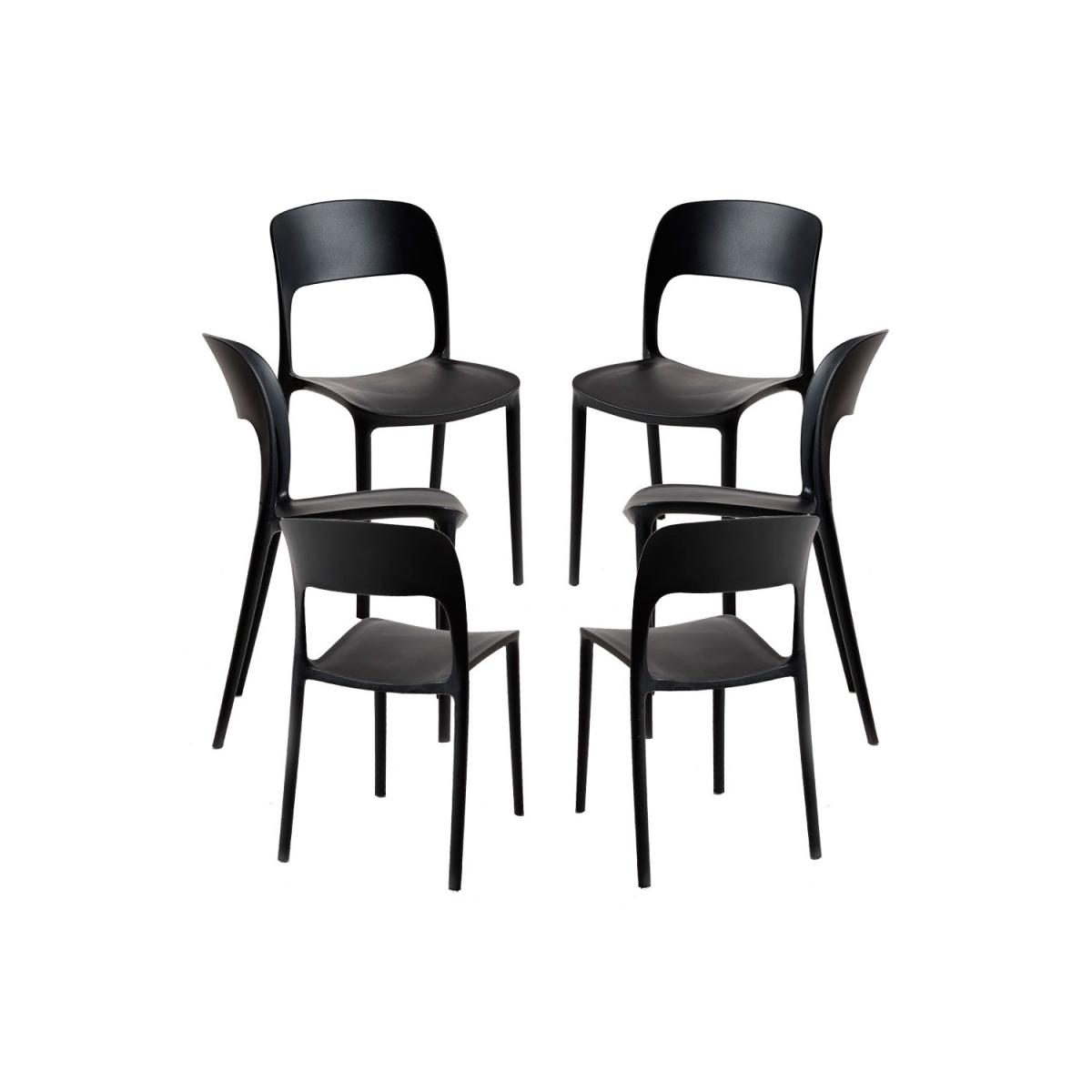 Regalos Miguel - Packs Sillas Jardín - Pack 6 Sillas Inis - Negro