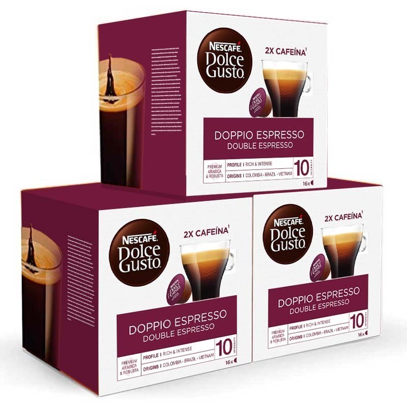 Dolce Gusto - Doppio Espresso  Dolce Gusto 3 cajas de 16 unidades Vietnam y Sudamerica 7613287591616