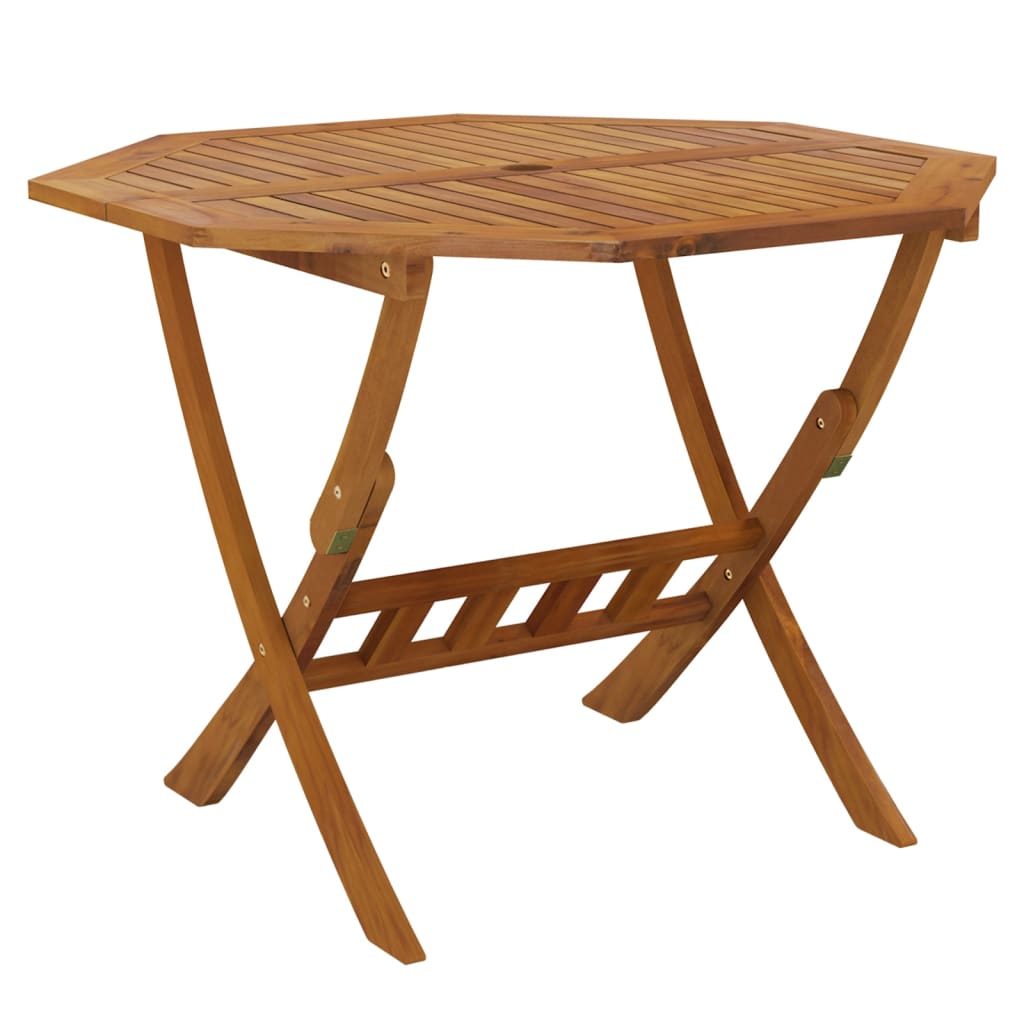 vidaXL Mesa de jardín plegable madera maciza de acacia 90x75 cm