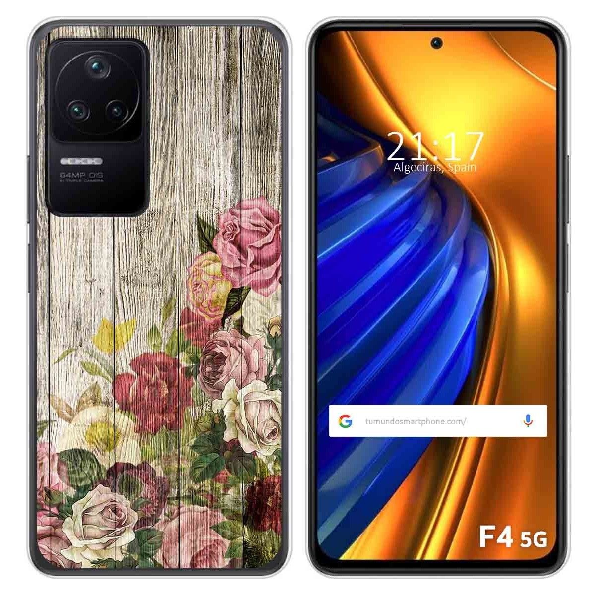 Funda Silicona para Xiaomi Poco F4 5G diseño Madera 08 Dibujos
