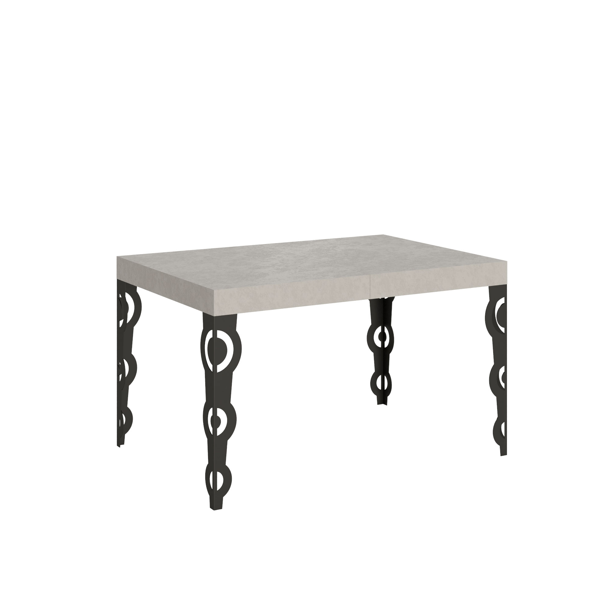 Mesa extensible Karamay de cachemira 140/244x90 cm con patas antracita - Itamoby