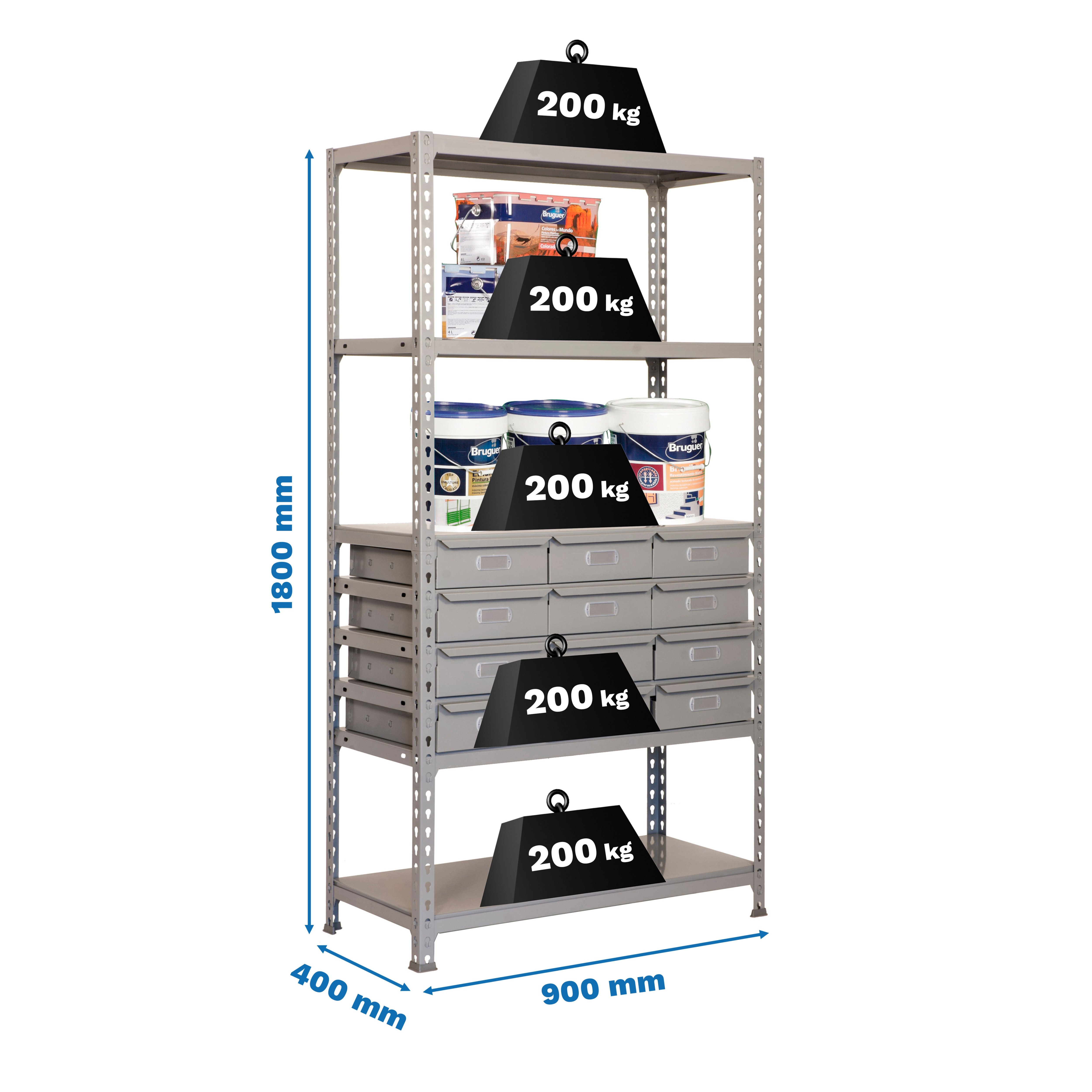 Estantería SIMONRACK SIMONRACK SimonrackSimonbox 8/400-12 gris