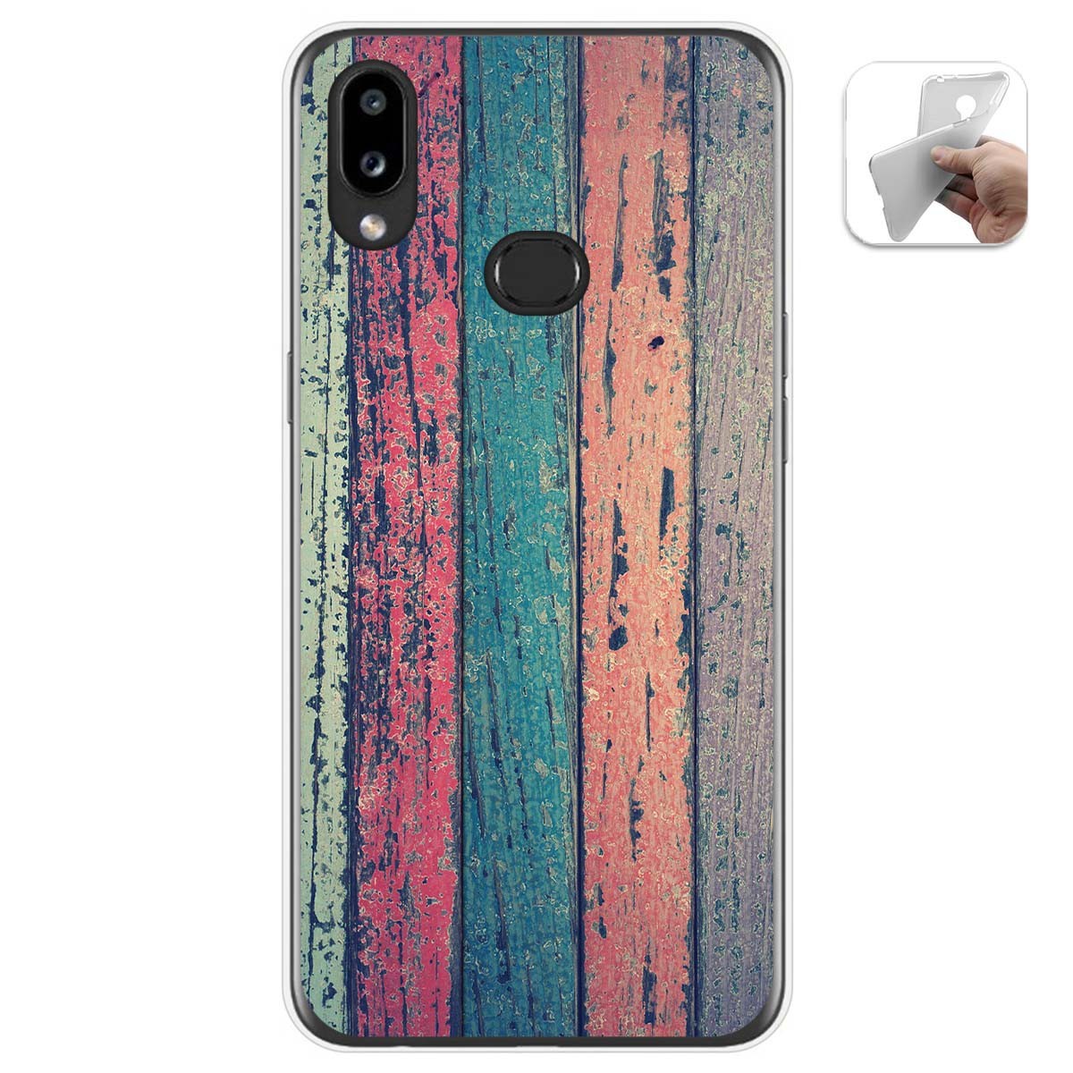 Tumundosmartphone Funda Gel Tpu para Samsung Galaxy A10s diseño Madera 10 Dibujos
