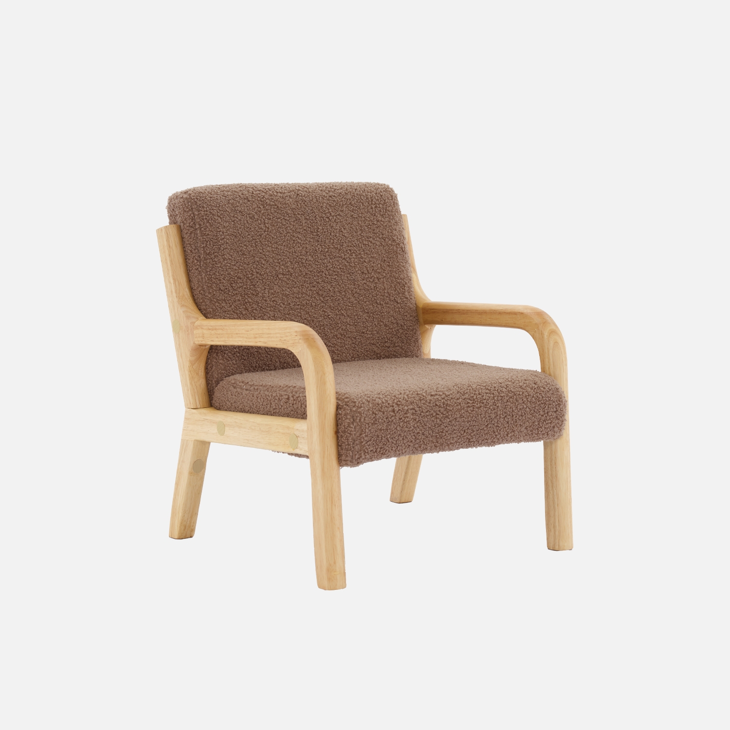 sweeek - Sillón infantil escandinavo de madera y tela borreguito , Lorens kids , 45x43x50