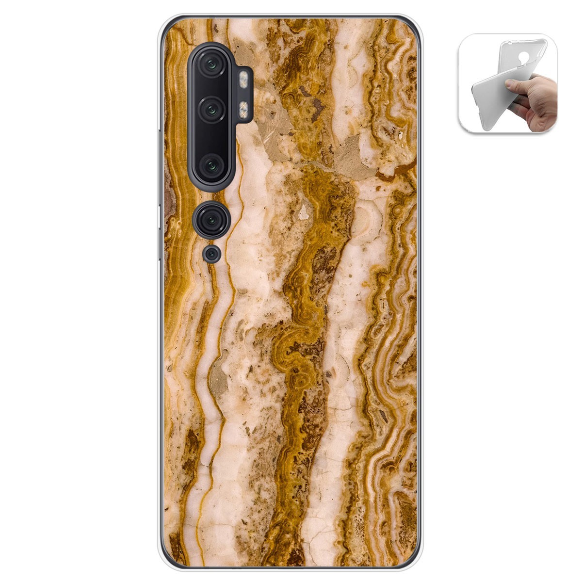 Tumundosmartphone Funda Gel Tpu para Xiaomi Mi Note 10 diseño Mármol 10 Dibujos