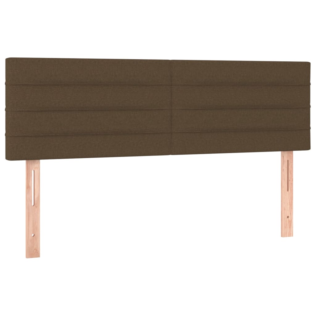 vidaXL Cabeceros tela marrón oscuro 144x5x78/88 cm