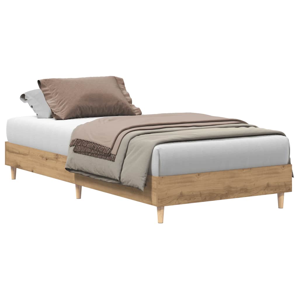 vidaXL Estructura de cama sin colchón roble artesanal 90x190 cm madera