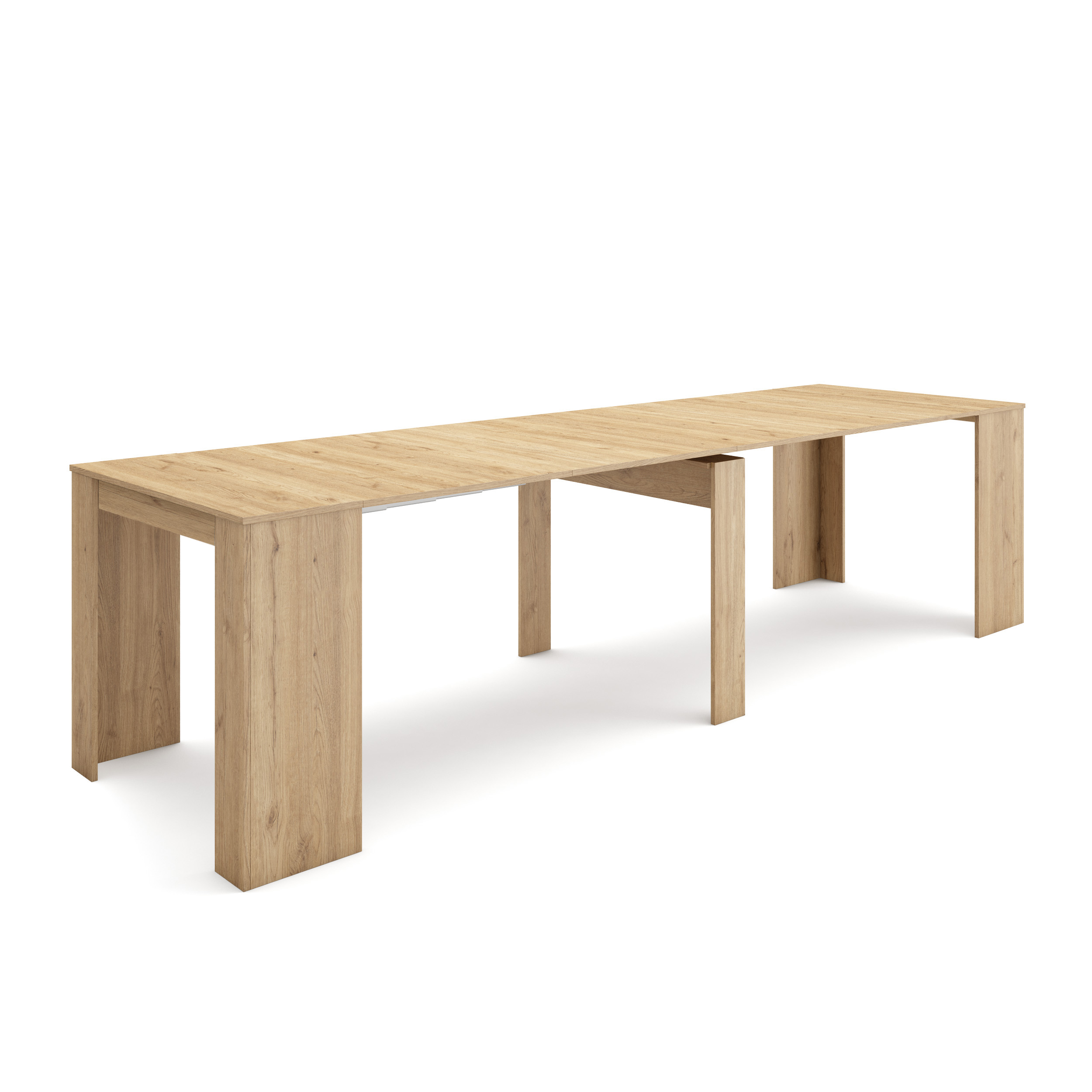 Skraut Home - Mesa Consola Extensible - Mesa Auxiliar Comedor Plegable -302x90x77cm - Para 14 comensales - Comedor y Cocina - Estilo Moderno - Práctica y Discreta