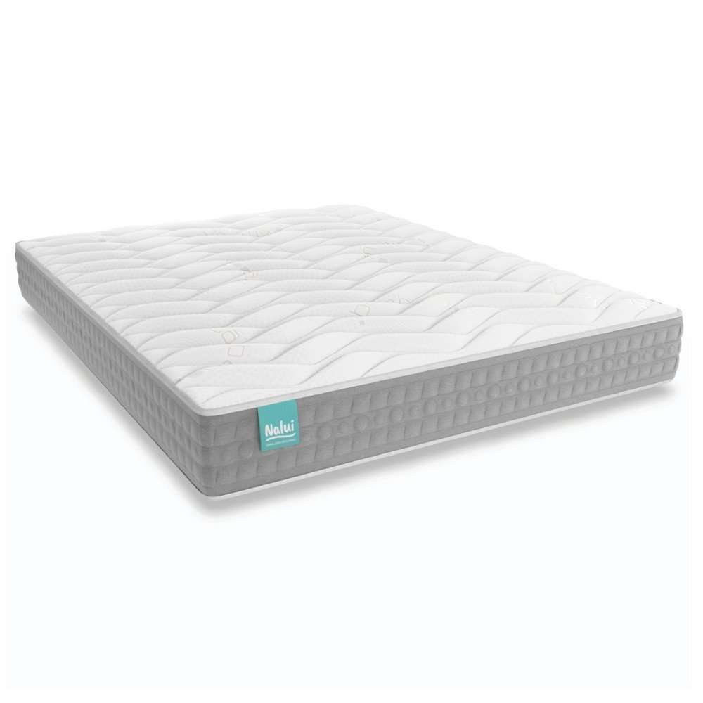 Nalui Colchón Viscoelástico Talaia Blanco ±21cm Firmeza Media con Tejido Strech Bambú. Reversible | Fabricado en España