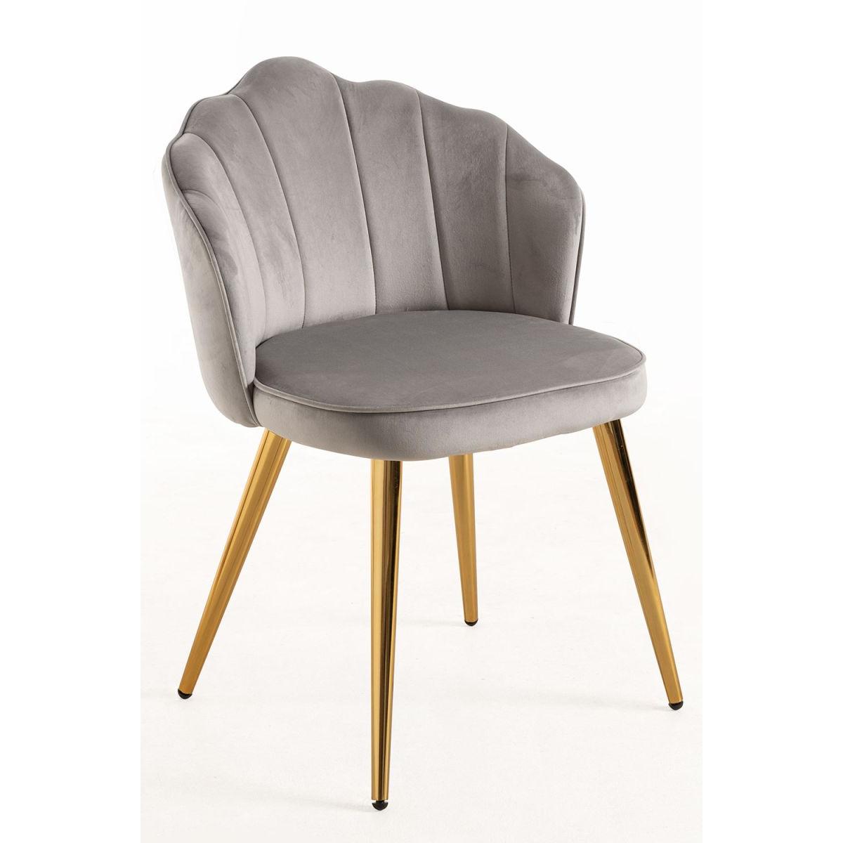 Regalos Miguel - Sillas Comedor - Silla Blume Gold Terciopelo - Gris