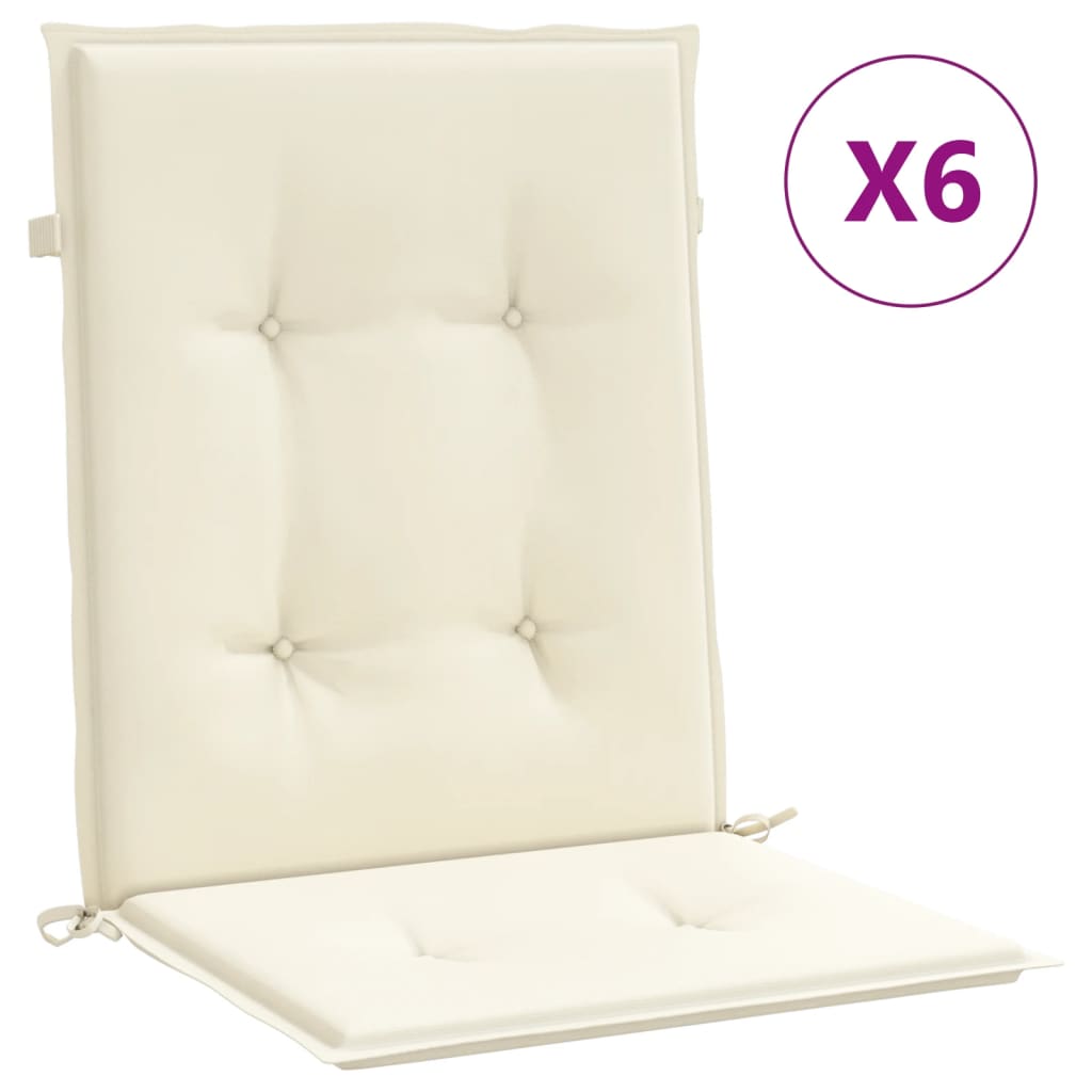 Vidaxl Cojín Silla Jardín Respaldo Bajo Pack 6 Uds Tela Oxford Antracita