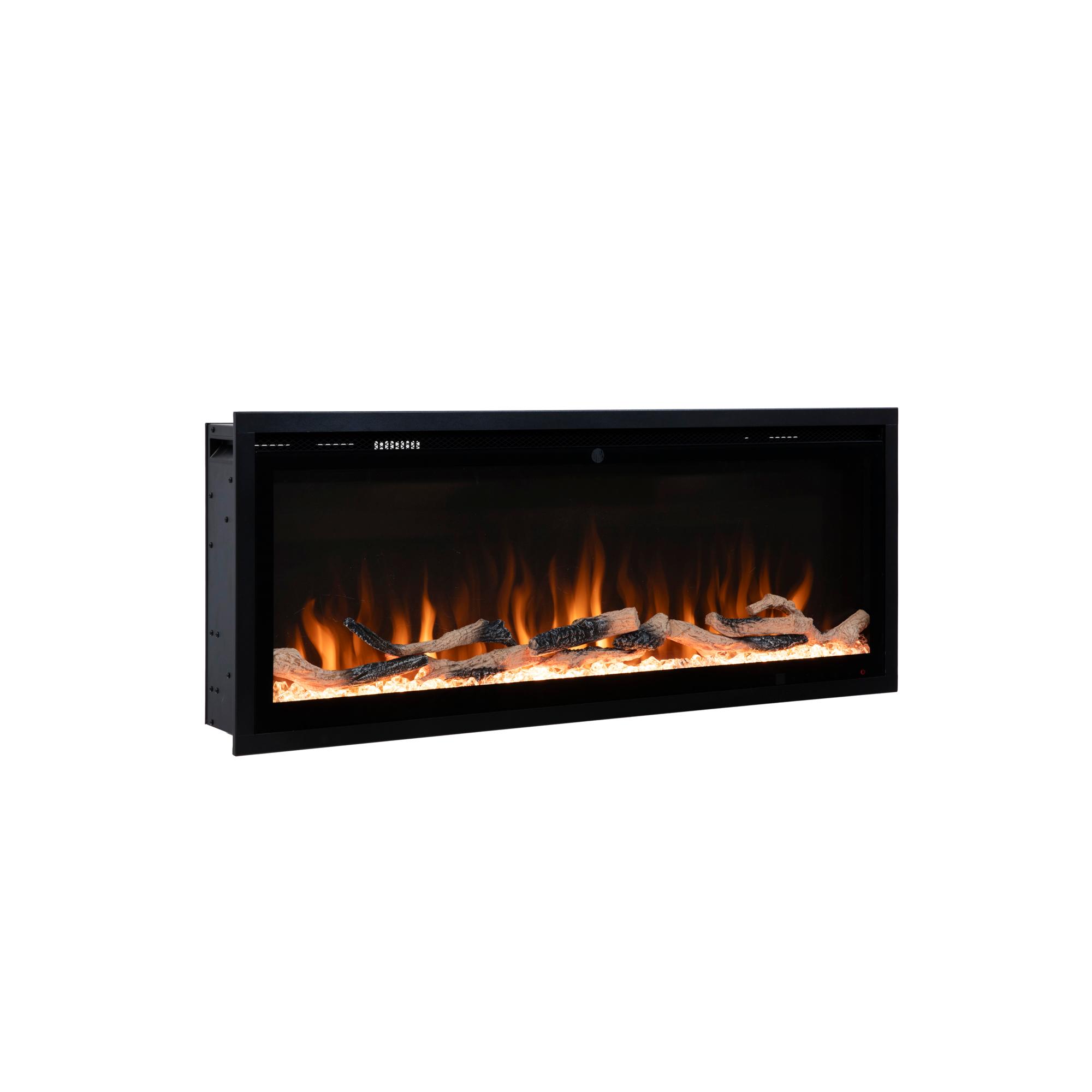 DUPI Chimenea Eléctrica Nero Pro Lumina | 3 en 1 con Calefacción | Efecto Llama 3D Panorámica | 12 Colores Llama