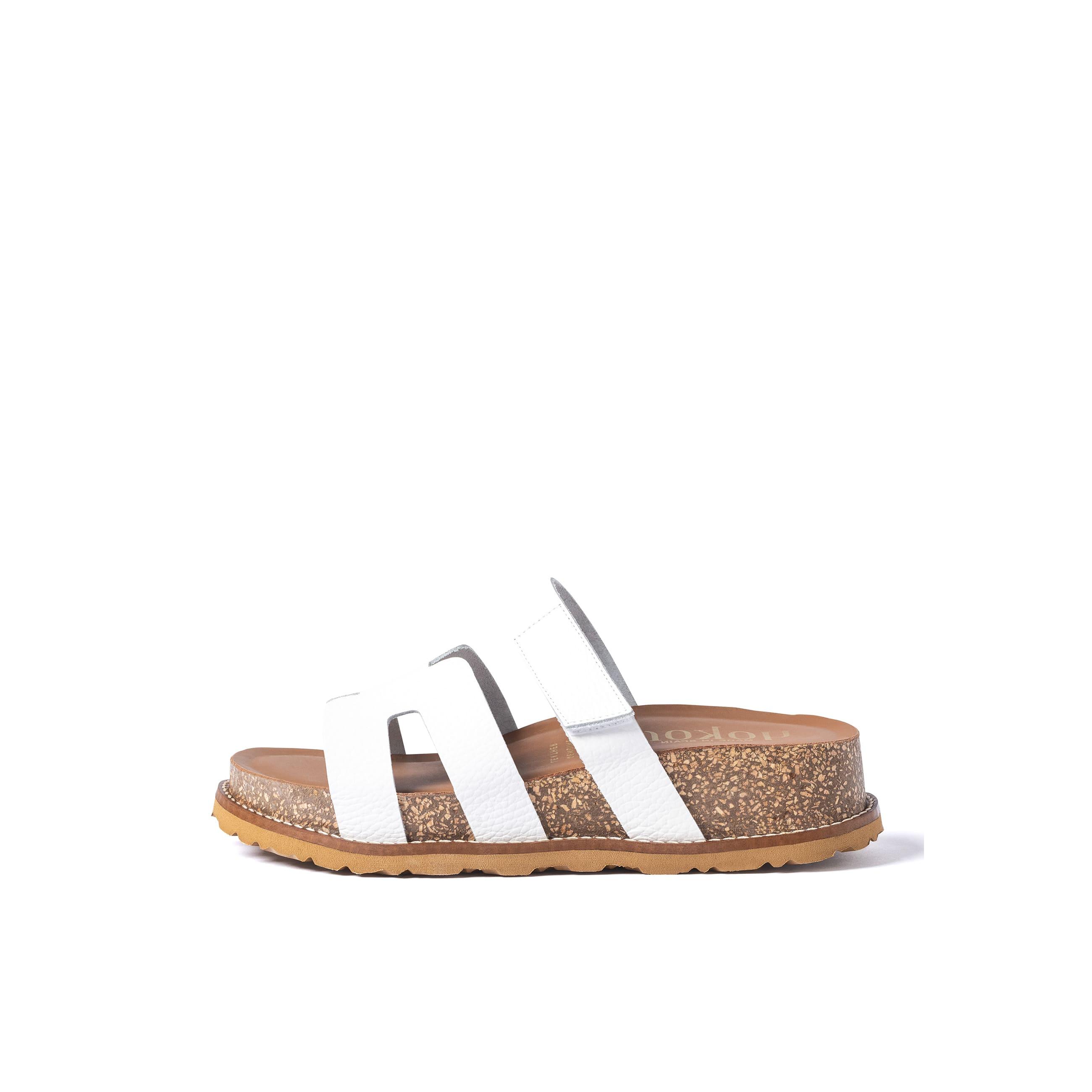 YOKONO Sandalia plataforma OCA-125 BLANCO | Zapatos mujer Primavera-Verano | Piel vacuna  Opak | 4 CM