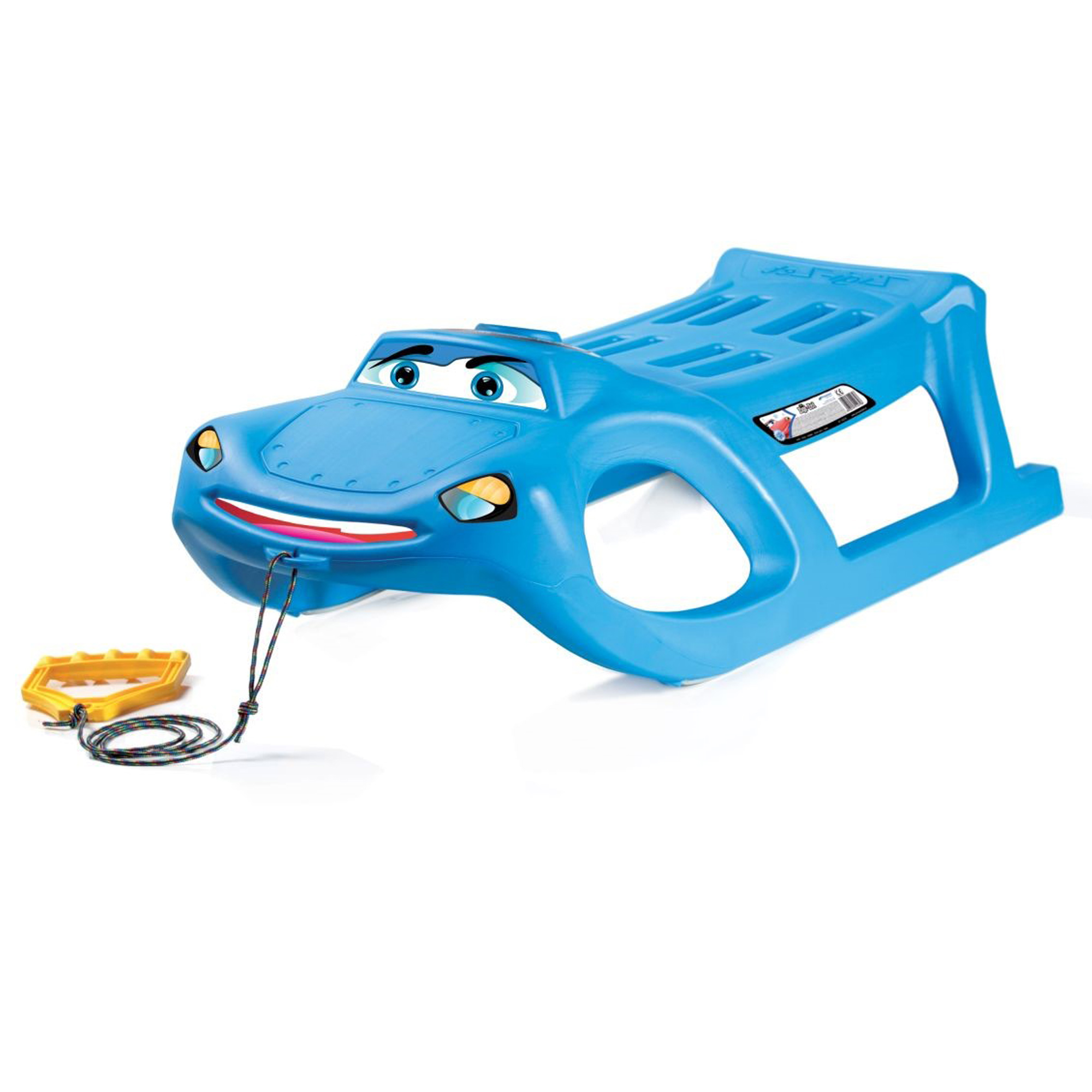 Trineo Zigi-Zet Prosperplast - Coche de Nieve con Deslizadores de Acero y Cuerda Azul