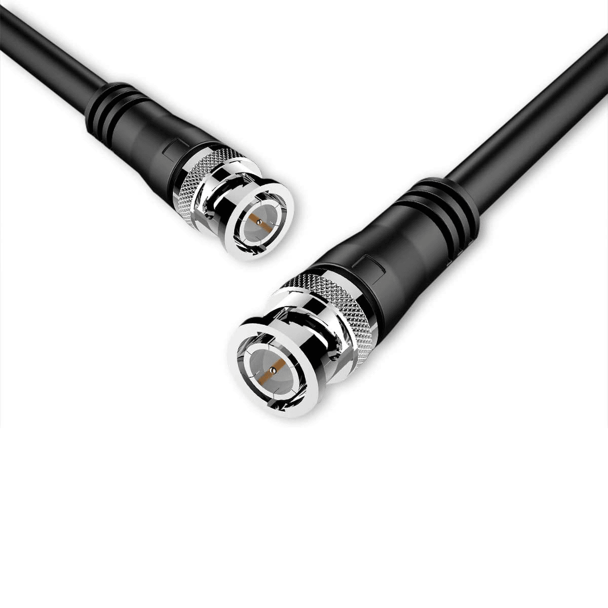 CABLEPELADO Cable BNC RG 59 | BNC Macho a BNC Macho | Impedancia de 75 ohmios | Apto para la transmisión de señales de vídeo y Audio de Alta frecuencia | Negro | 5 Metros