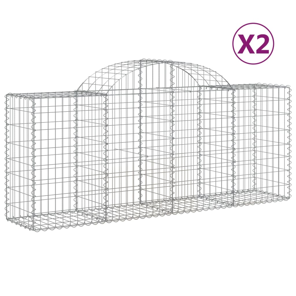 Cestas de Gaviones Vidaxl 2 Uds Hierro Arco 200x30x180/200cm