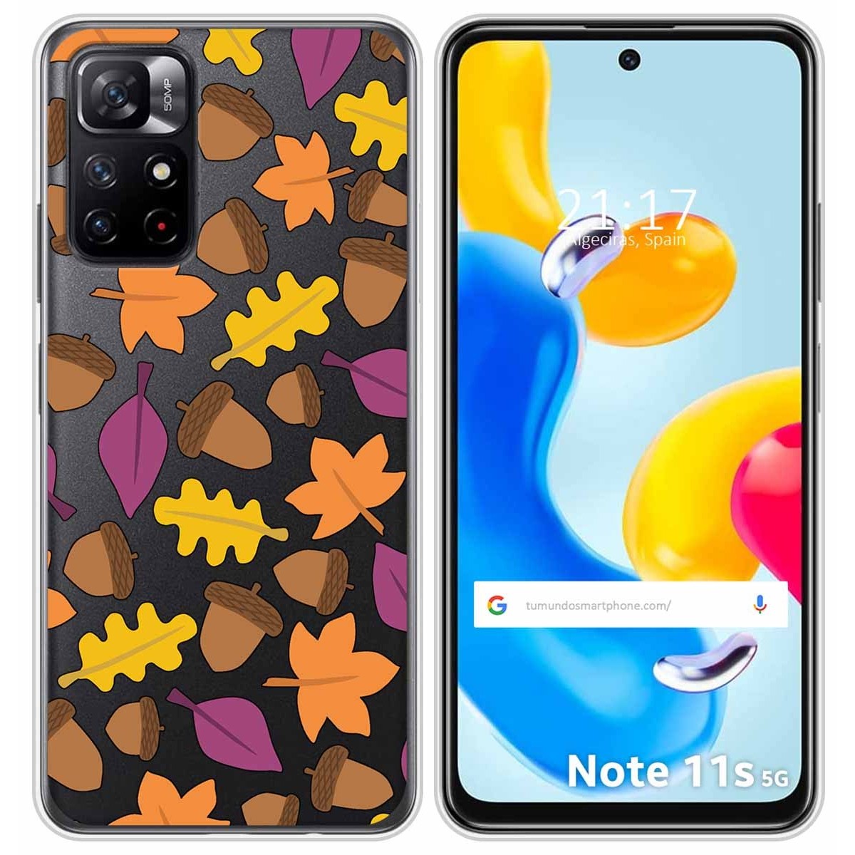 Funda Silicona Transparente para Xiaomi Redmi Note 11s 5G diseño Otoño Dibujos