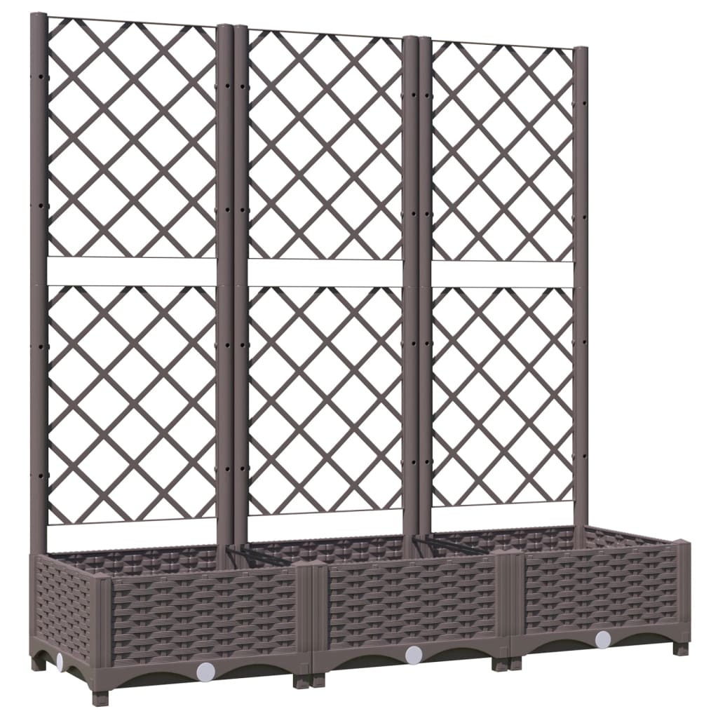 vidaXL Jardinera con enrejado PP 120x40x121,5 cm Color Gris oscuro,  Marrón,  Negro y mas