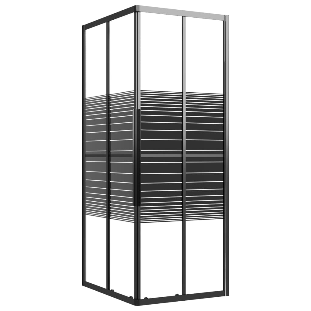 vidaXL Cabina de Ducha a Rayas ESG Negra Mampara Armario Bañera Accesorio Dimensiones 70 x 70 x 180 cm,  80 x 70 x 180 cm,  80 x 80 x 180 cm y mas