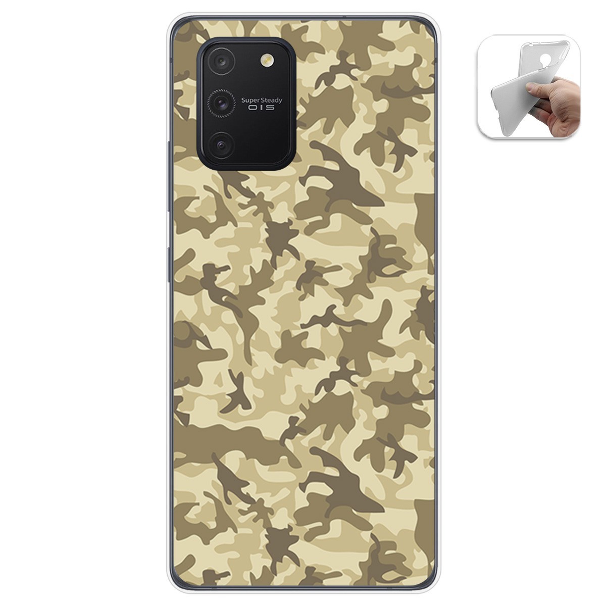 Tumundosmartphone Funda Gel Tpu para Samsung Galaxy S10 Lite diseño Sand Camuflaje Dibujos