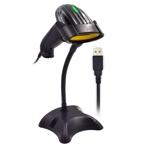 Ewent EW3410 lector de código de barras Lector de códigos de barras portátil 2D LED Negro